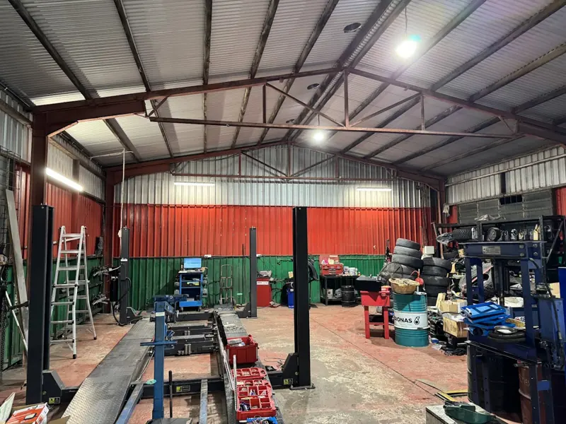 Workshop lighting and power